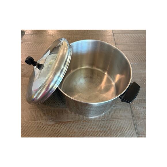 Revere Ware 8 Qt. 94l Stock Pot Stainless Steel Tri-Ply DISC Bottom USA Vintage - Picture 4 of 6